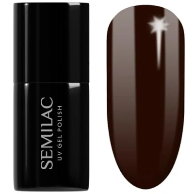Image of SEMILAC 419 Wood Brown Nail UV Gel Polish Long Lasting and Easy to Apply Soak off UV/Led Perfect for Home Professional Manicure Pedicure 7 ml