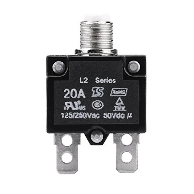 Image of Aramox Reset Thermal Switch,125/250V Black Switch Circuit Breaker Overcurrent Overload Protector for Generator (20A)