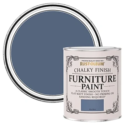 Image of Rust Oleum Blue Upcycled Furniture Paint in Chalky Finish River 750ml
