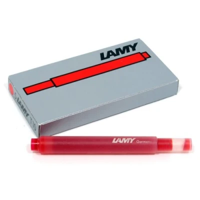 Image of Lamy T 10 Ink 825 Large Capacity Red Cartridge for All Fountain Pen Models Pack of 5/1.25ml