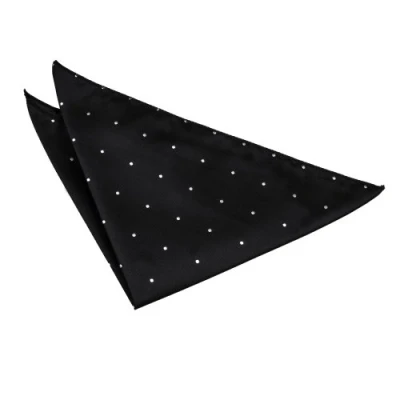 Image of DQT Men Black Solid Plain Stripe Floral Paisley Polka Dot Tartan Pocket Square Pin