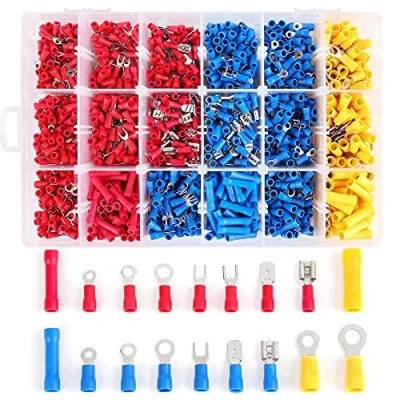 Image of Flytuo 1280PCS Crimp Connectors Set Assorted Insulated Butt Bullet Spade Fork Ring Connector Solderless Terminals Kit Electrical Crimps for Secure Wiring
