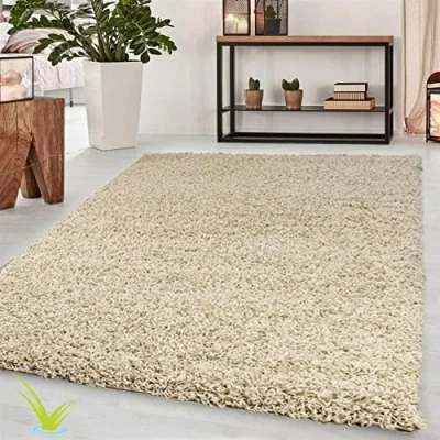 Image of Wadan 60x110cm Light Beige Shaggy Rugs Living Room 5mm Thick Pile Extra Large Small Medium Rectangular Size Soft Touch Area Non Shedding