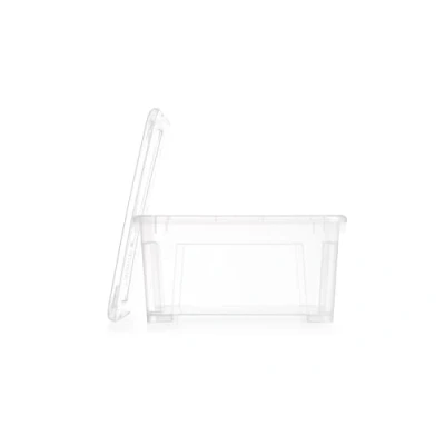 Image of SAMLA Storage Box 22 Litres with Lid Stackable Transparent 39 x 28 cm Plastic