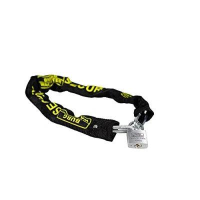 Image of Burg Wächter SKM 5/60/30 Square Chain, Black Coating, Padlock, 60 cm, 6 mm Thick, Alloy Steel, Traditional Style