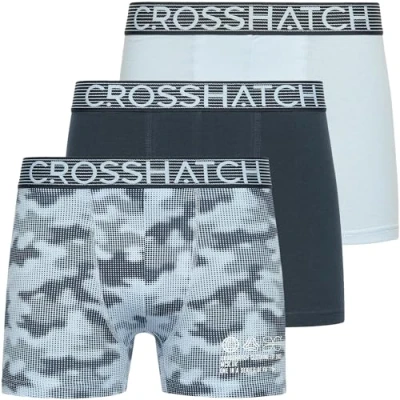 Image of Crosshatch Mens Everyday Essential Multipack 3 Pack Boxer Jersey Shorts Underwear Gift Set, Guillemot Navy, S
