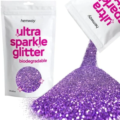 Image of Biodegradable Glitter Purple Ultra Sparkle Eco Friendly Plant Based Bio Ultrafine for Face Body Hair Craft Resin Festival Makeup Eyeshadow 100g / 3.5oz