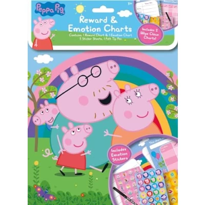 Image of Peppa Pig Reward &amp; Emotion Charts Wipe Clean with Pen Stickers Kids Childrens Age 3+