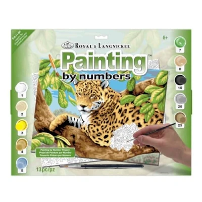Image of Royal &amp; Langnickel PJL11 Leopard in Tree Painting by Numbers Kit