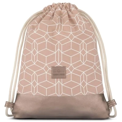 Image of Johnny Urban Drawstring Bag Men &amp; Women Rose Noah Pattern Gymsack Backpack with Pocket Cotton Vegan Leather