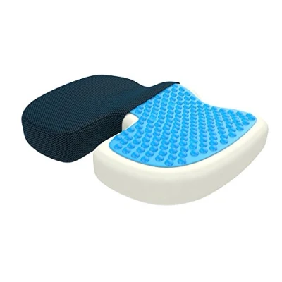 Image of bonmedico Orthopedic seat cushion with gel layer, memory foam for coccyx pain relief, pressure relief e.g. bedsores. Use car seat, office chair or wheelchair, Standard