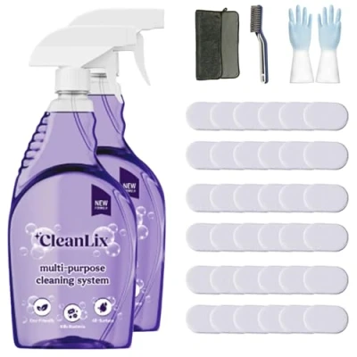 Image of Cleanlix Cleaning Spray, Cleaner for Instant Stain Removal, All Purpose Spray with Tablets, The in One Solution Every (Flowers*36,2 Bottle)
