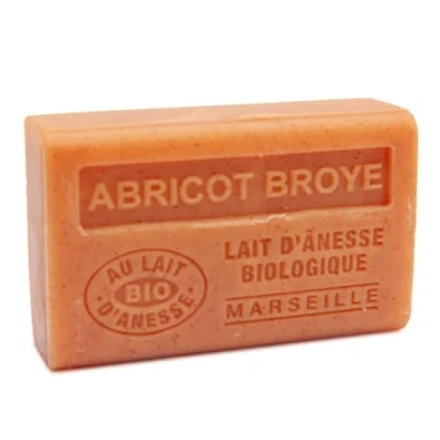 Image of Label Provence Savon de Marseille French Soap Made With Fresh Organic Donkey Milk Crushed Apricot Fragrance 125 Gram Bar