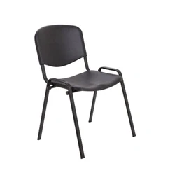 Image of Dynamic ISO Stacking Vinyl Chair with Frame without Arms Black