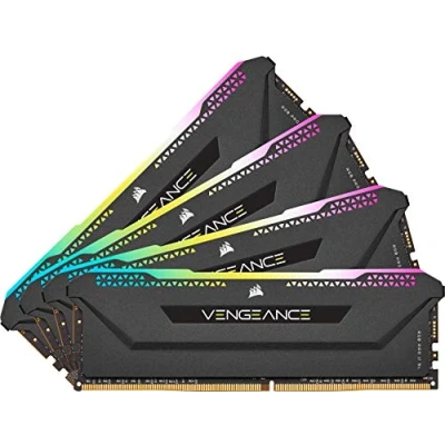 Image of Corsair Vengeance RGB PRO SL 128GB (4x32GB) DDR4 3200MHz C16, Illuminated Desktop Memory Kit (10 Individually Addressable LEDs, Wide Compatibility, Optimised for Bandwidth &amp; Response Times) Black