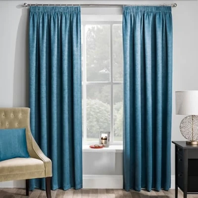 Image of Enhanced Living Matrix Teal Blue Thermal Blockout Tape Top Curtains 90 x 72 inch (229 183cm) Energy Saving for Room/Bedroom