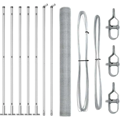 Image of vidaXL Hexagon Fence 1.4x10 m Galvanised Steel