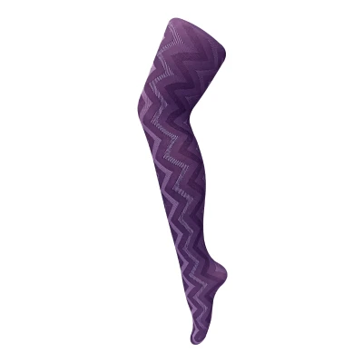 Image of Sock Snob Womens Ladies Coloured 80 Denier Opaque Fashion Tights Weave Purple Size Large