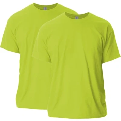 Image of Gildan Unisex&#039;s Ultra Cotton T Shirt, Style G2000, Multipack, Safety Green (2 Pack), 3XL (Pack of 2)