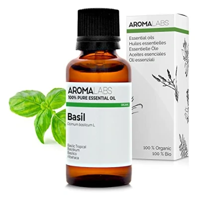 Image of BIO Basil Essential Oil 30mL 100% Pure, Natural, Chemotyped and AB Certified AROMA LABS (French Brand)