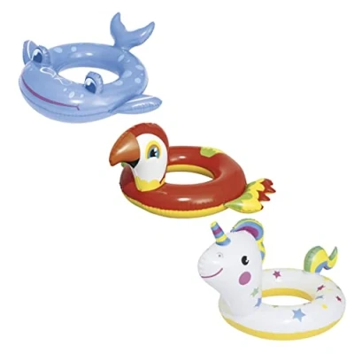Image of Bestway 36128 Ciambella Salvagente Gonfiabile Per Bambini Con Animali Lifebuoy with Animals 3/6 Years U79X58 P84X76 B84X71, Multicolour, Taglia unica