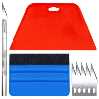 Image of 8pcs Car Vinyl Wrap Squeegee Smoothing Tools, Wallpaper Kit for Cars, Window Film Tint Trimming Application Kits Tool