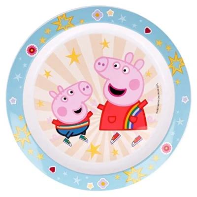 Image of Peppa Pig Microwave Safe Plastic Reusable Kids Dish