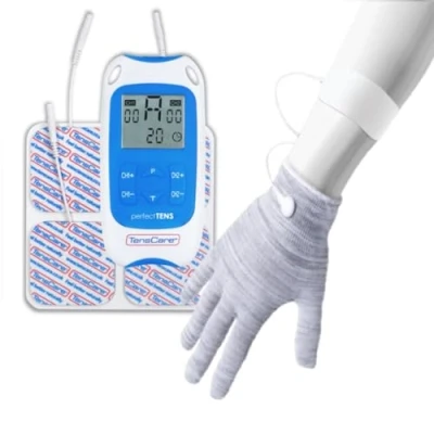 Image of TensCare Perfect TENS Clinically Proven Device for Pain Relief of The Back, Hip, Leg, Arm Aswell as Arthritis and Sciatica. Includes Glove in Hand Large