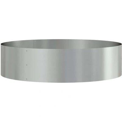 Image of vidaXL Grey Metal Planter Galvanised Large Circular