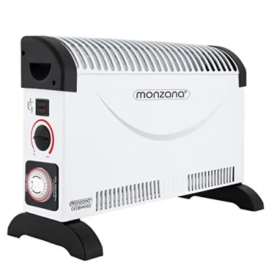 Image of Monzana 2000W Electric Convector Heater 24 Hour Timer Freestanding 3 Heating Levels 2 Sturdy Feet Thermostat Control White