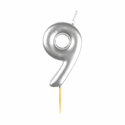 Image of amscan 9911823 Silver Numerical Candle 9