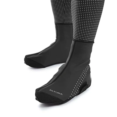 Image of Altura Night Vision Overshoes Black, Small/Waterproof Cycling Shoe Cover Over Sock Bicycle Cycle Biking Bike Road Commute Rain Shower Water Resistant Protection Foot Feet Dry Footwear