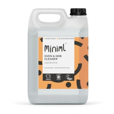 Image of Miniml Oven &amp; Hob Cleaner, 5L Refill Clementine Citrus Scent, Powerful Grease Grime Remover, Solvent Free, Cruelty Vegan, Natural Plant Based, Quick Dry Cleaning Formula Bulk Buy