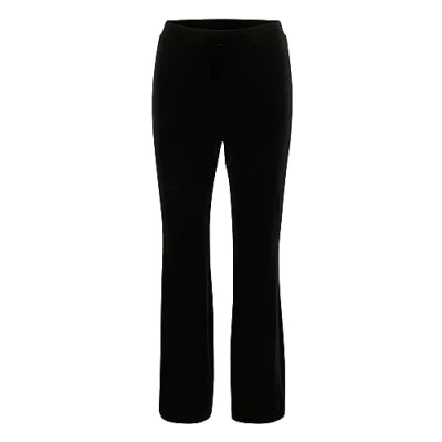 Image of PART TWO Women&#039;s Trousers Velvet Flared Legs High Waisted Regular Fit Trousers, Black,