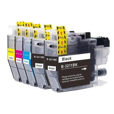 Image of Go Inks 1 Compatible Set of 4 + Extra Black to replace Brother LC3211 Compatible/non OEM for DCP &amp; MFC Printers (5 Inks)