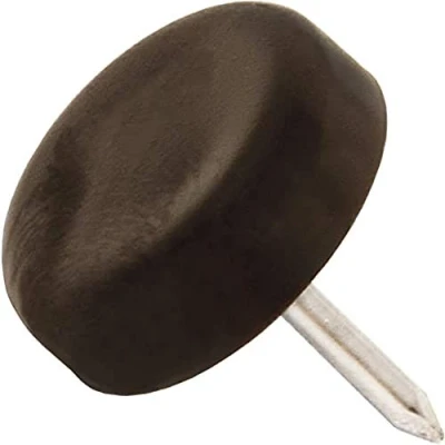 Image of Adsamm® / 32 x Glides in plastic with nail Ø 0,71&#039;&#039; (Ø 18 mm) brown round Premium quality furniture sliders by