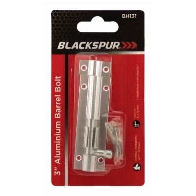 Image of Silver 76mm Aluminium Barrel Bolt By Blackspur