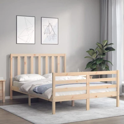 Image of vidaXL Bed Frame without Mattress Double Solid Wood Pine