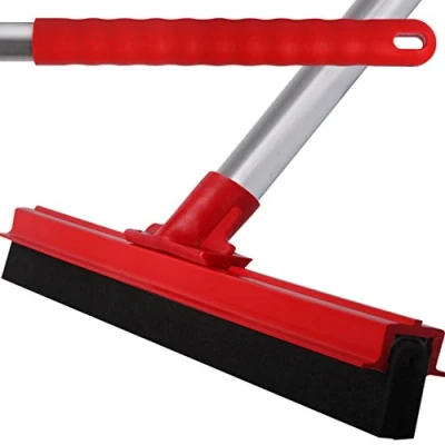 Image of The Chemical Hut Red Professional Hard Floor Cleaning Squeegee &amp; Strong Alloy Handle For Tiles, Concrete, Wood And Marble.
