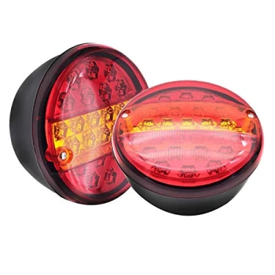 Image of Josenidny 2Pcs 12V 24V 20 Led Car Trailer Tail Universal Lights Truck Round Taillight Rear Brake Stop Indicator Turn Signal Lamp