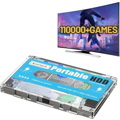 Image of iTAP Kinhank 500G HDD Portable Game Drive Built in 110,000+ Games, Batocera 33 System Compatible with 90+ Emulators,Plug and Play,USB3.0,Support for Windows/Laptop/PC/Mac