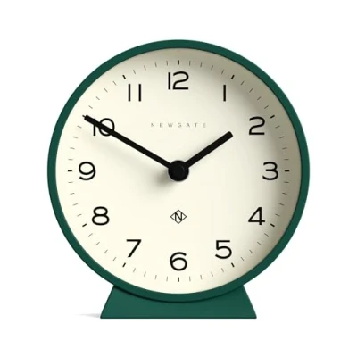 Image of NEWGATE® M Mantel Silent Sweep Clock &#039;No Tick&#039; A Modern Mantelpiece Small Mantle Minimalist Dial (Eden Green)