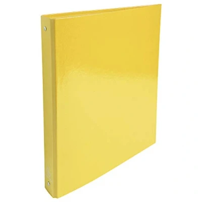 Image of Exacompta ref. 519299E 1 Iderama film coated rigid binder 4 round rings, diameter 30 mm Spine 40 External dimensions: 32 x 26 cm A4 file format Colour: yellow