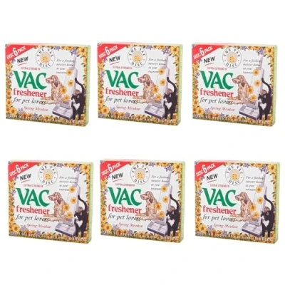 Image of ZOPPER Vac Vacuum Cleaner Freshener Discs Pack of 6 Extra Strength Spring Meadow for Pet Lovers Scented Air Home Office Cleaning Fits All types
