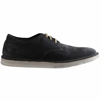 Image of Clarks Forge Vibe Mens Casual Lace Up Shoes 6 UK Storm Suede Blue
