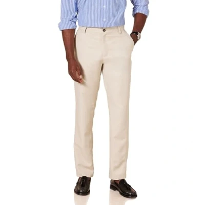 Image of Amazon Essentials Men&#039;s Slim Fit Flat Front Dress Trouser, Stone, 32W / 32L