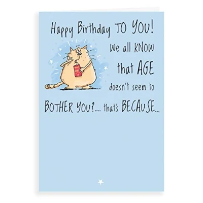 Image of Regal Publishing Humour Funny Birthday Card Age doesnt bother u 7 x 5 inches