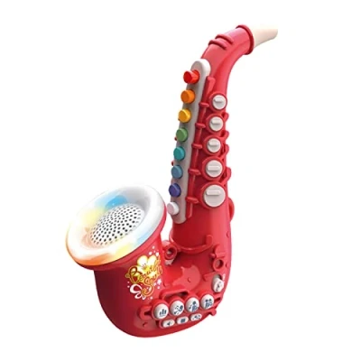 Image of Perfeclan Musical Wind Instruments Saxophone/Trumpet/Clarinet Educational Toys for Kids Children Adults, Saxophone Red