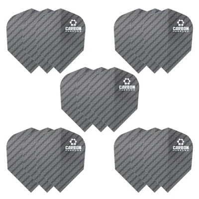Image of Harrows Carbon Dart Flights 5 x sets Darts (15 Total) I 100 Micron Premium Extra Strong Made in UK Professional Accessories Black