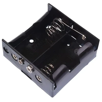 Image of D x 2 Open Style Battery Holder Case with Press Stud Terminals